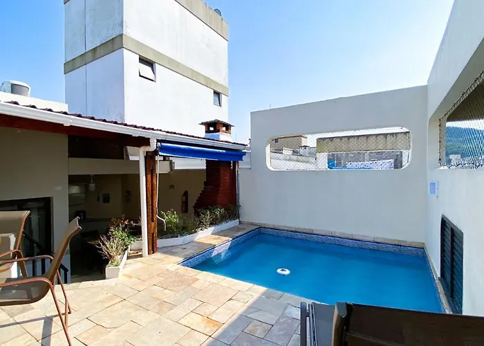 Cobertura De 3 Quartos Com Churrasqueira E Piscina Guarujá